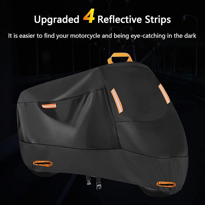 SECELES 300D Motorcycle Cover Heavy Duty, SECELES All Season Durable Scooter - Image 4