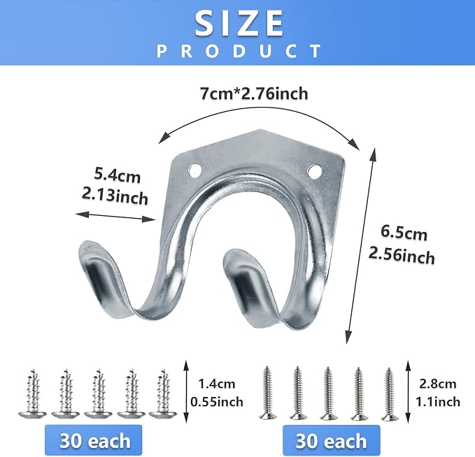 15 Pack Tool Hanger Hooks, Wall Mount Garage Garage Shed Hooks Heavy Duty - Image 2