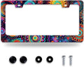 Fantasy Colorful Mandala License Plate Frame Boho Flowers License Plate Holder by NEWCOCO