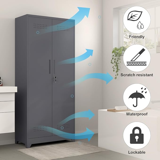 GREATMEET 72.8" H Metal Storage Cabinets - Image 5