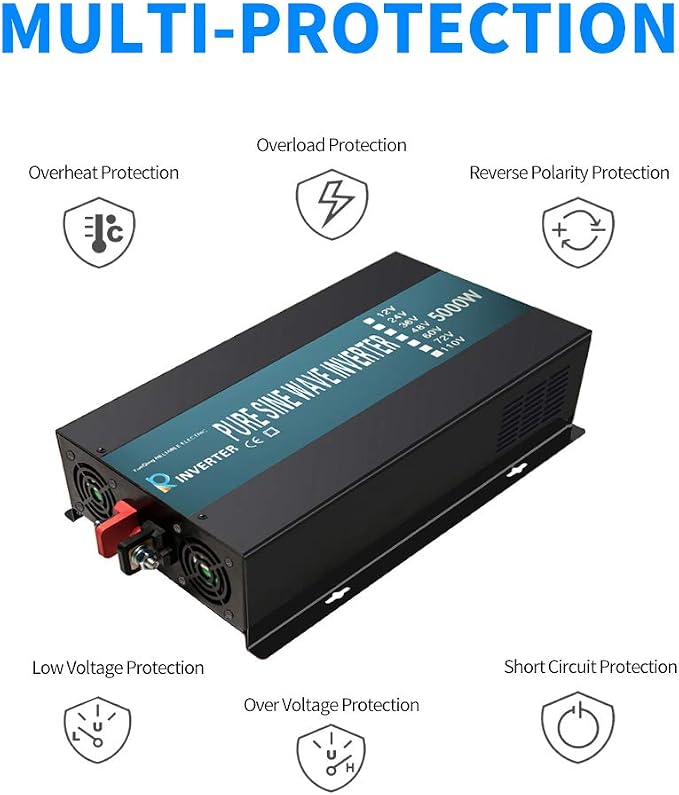 WZRELB 5000W 24V High Efficiency Solar Power Off Grid DC Voltage Converter Pure - Image 6