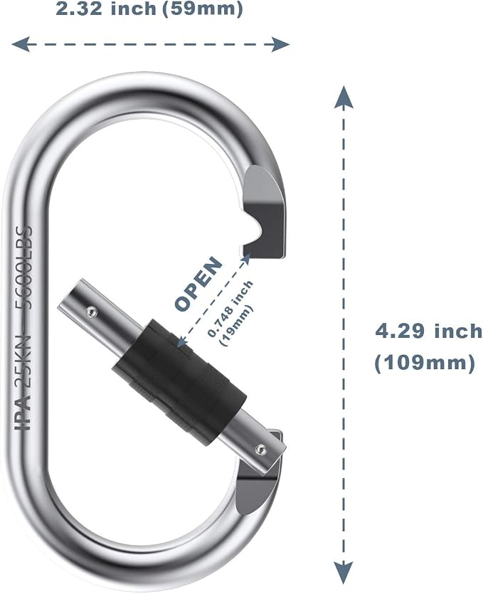Oak-Sports Caribeener Clips, Climbing Carabiner, Heavy Duty Carabiner Clip - Image 4