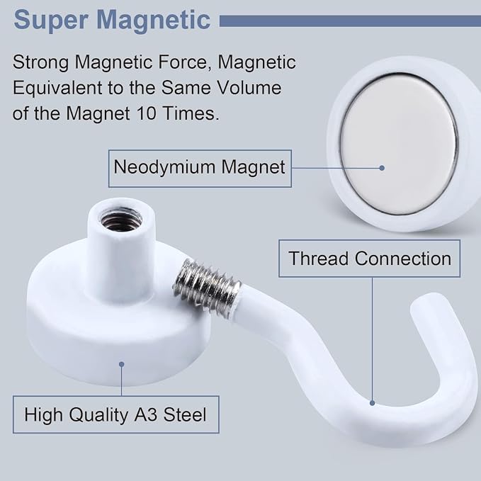 DIYMAG Magnetic Hooks for Refrigerator, Extra Strong Cruise Hook, Heavy Duty - Image 2