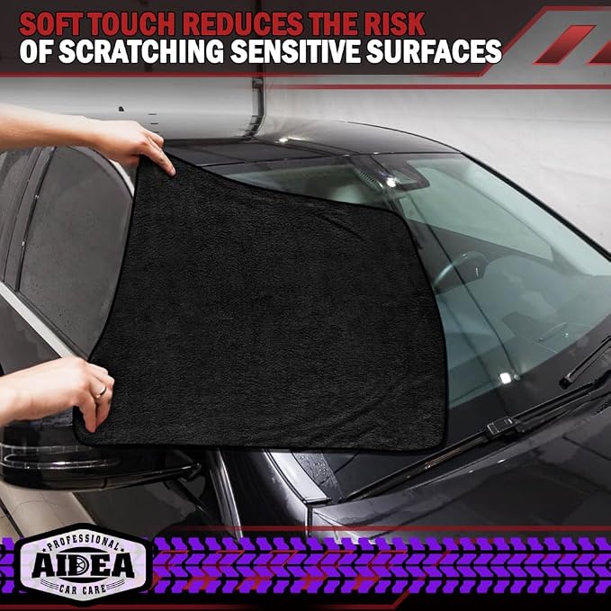 AIDEA Microfiber Towels for Cars-2PK, Large Professional Car Drying Towel - Image 5