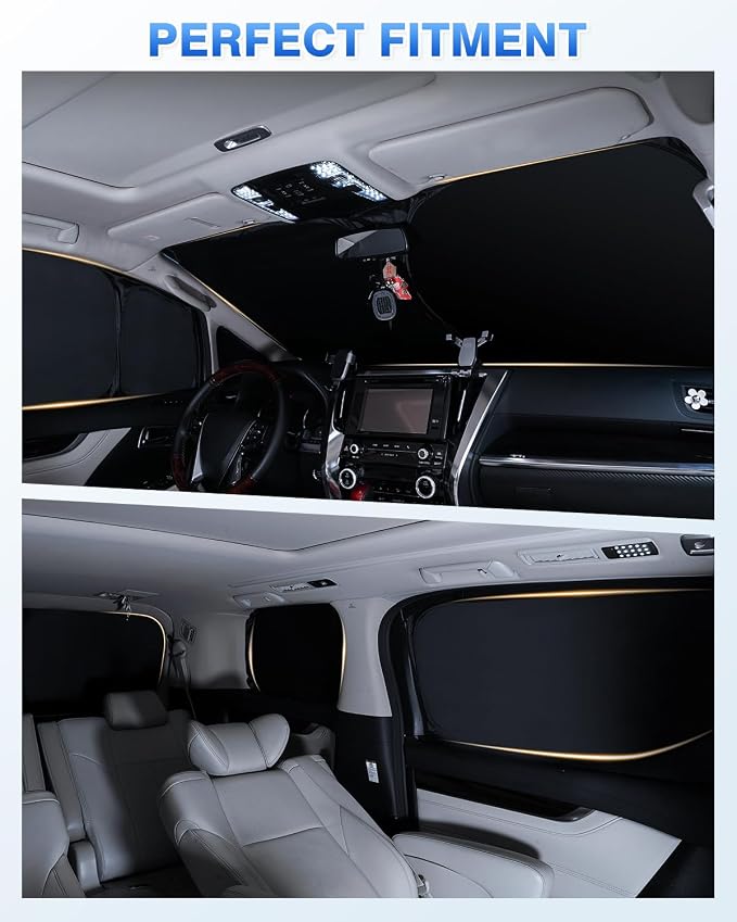 Windshield Sun Shade for 2020-2025 2026 Toyota Highlander Accessories Side Rear - Image 5