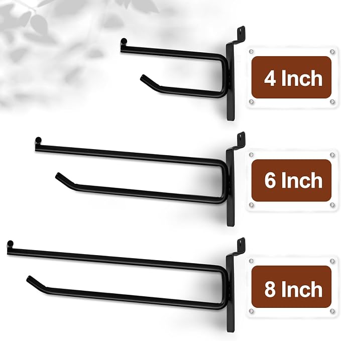 Polmart Heavy Duty Black Slatwall Panel Double-Bar Hooks - Image 6