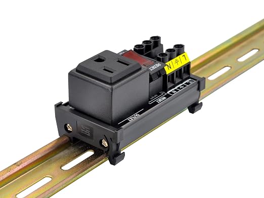 DIN Rail Mount AC 120V NEMA 5-15R Single Receptacle Outlet Power Strip Module - Image 6