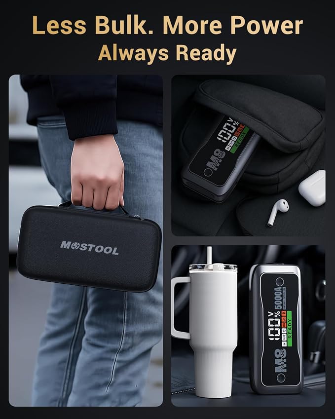 MOSTOOL M8 Car Jump Starter, 5000A Peak 12V Battery Jump Starter Power Pack - Image 8