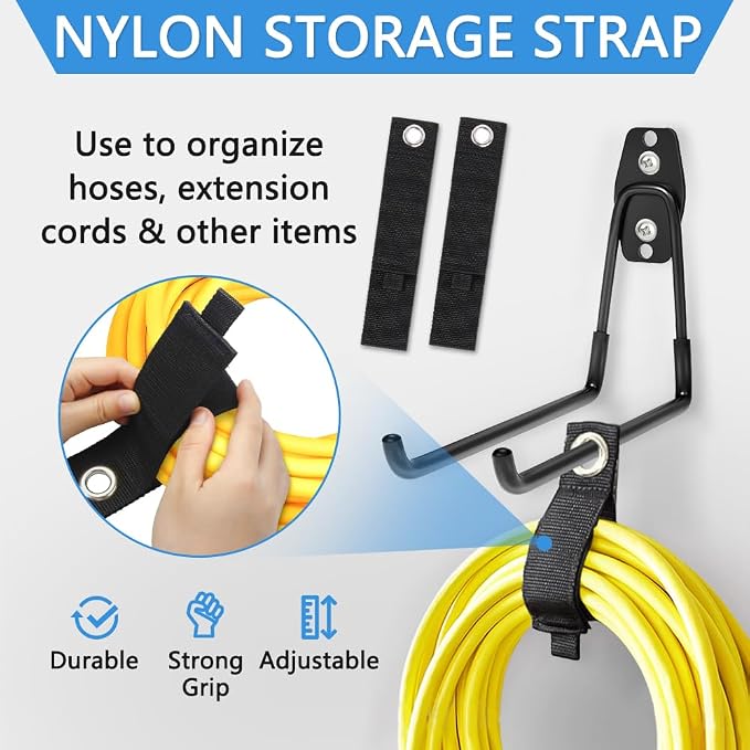 Garage Hooks Heavy Duty Hooks, 7.4 inch Wall Mount Hanger Rack Garage Wall - Image 5