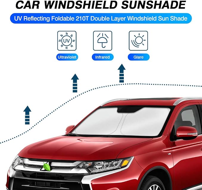 KUST Windshield Sun Shade for 2013-2021 Mitsubishi Outlander Accessories - Image 2