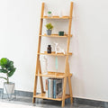 Maydear Bamboo Ladder Shelf Bookcase, 5-Tier Leaning Bookshelf Free Standing by Maydear