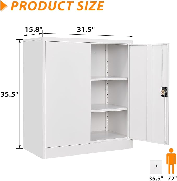 Metal Storage Cabinet, Lockable Storage Cabinet - Image 3