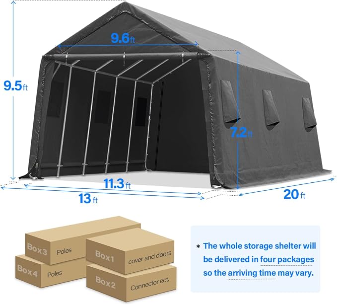 ADVANCE OUTDOOR 13x20 ft Garage Tent Carports - Image 5