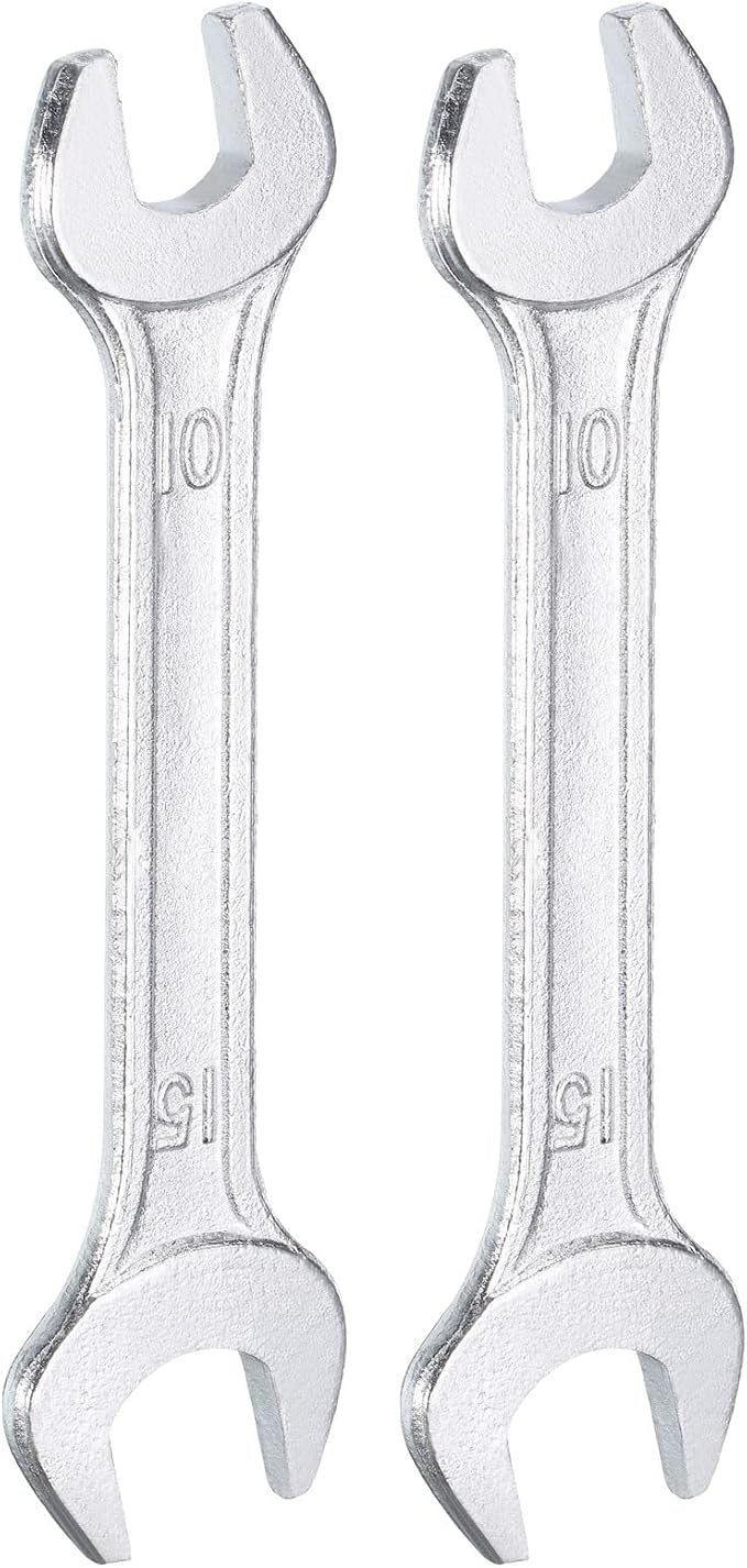 HARFINGTON 2pcs Double Open End Wrench 10mm x 15mm Metric 15 Degree Offset by HARFINGTON