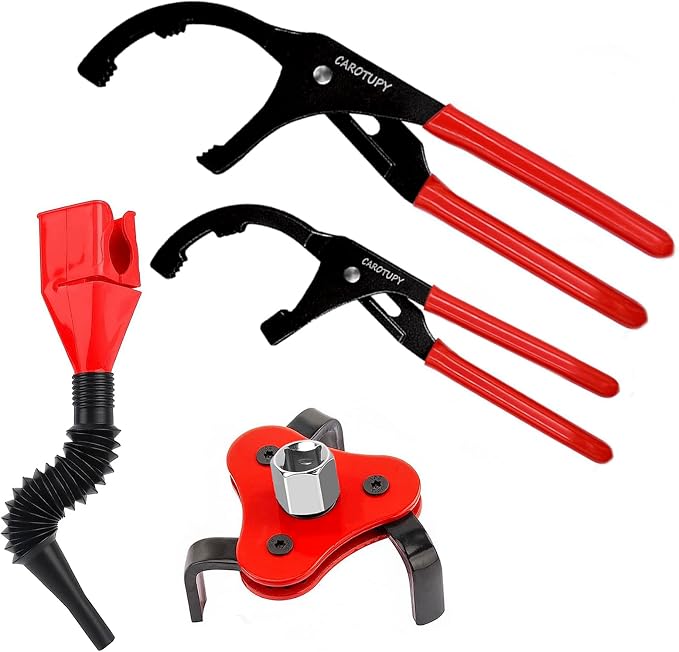 4Pcs Oil Filter Pliers Set, 3 Jaw oil filter Wrench by CAROTUPY