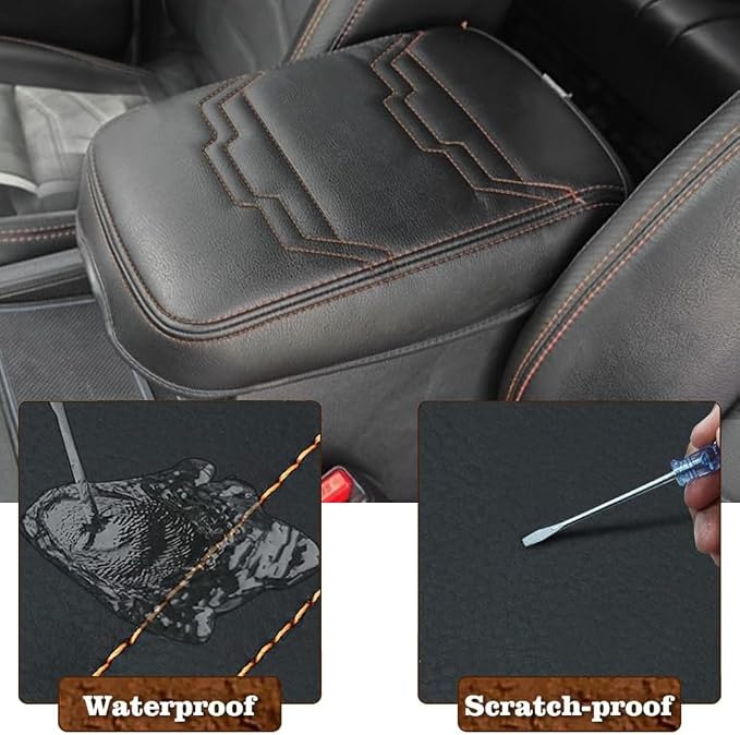 Muslogy for Frontier Center Console Pad Armrest Box Cover Vegan Leather Soft - Image 2