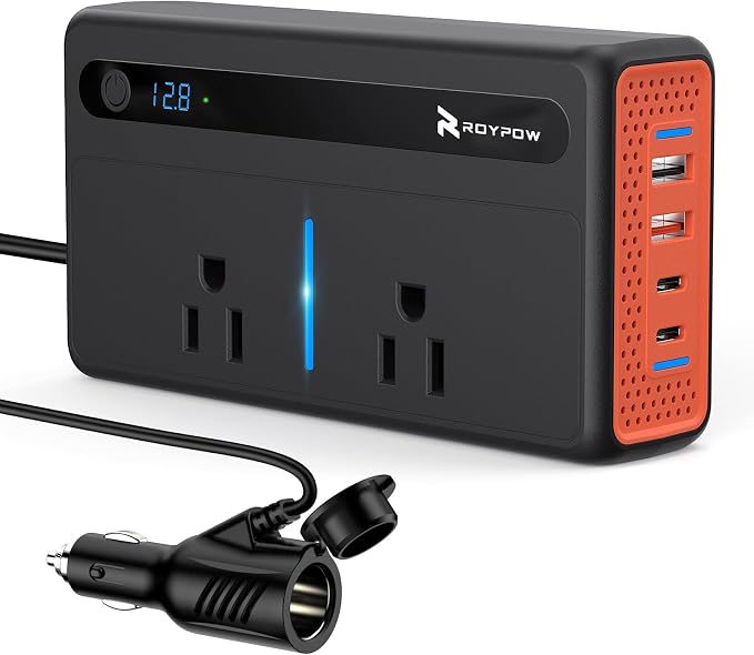 RoyPow 300W Car Power Inverter, DC 12V to 110V AC Power Inverter by RoyPow