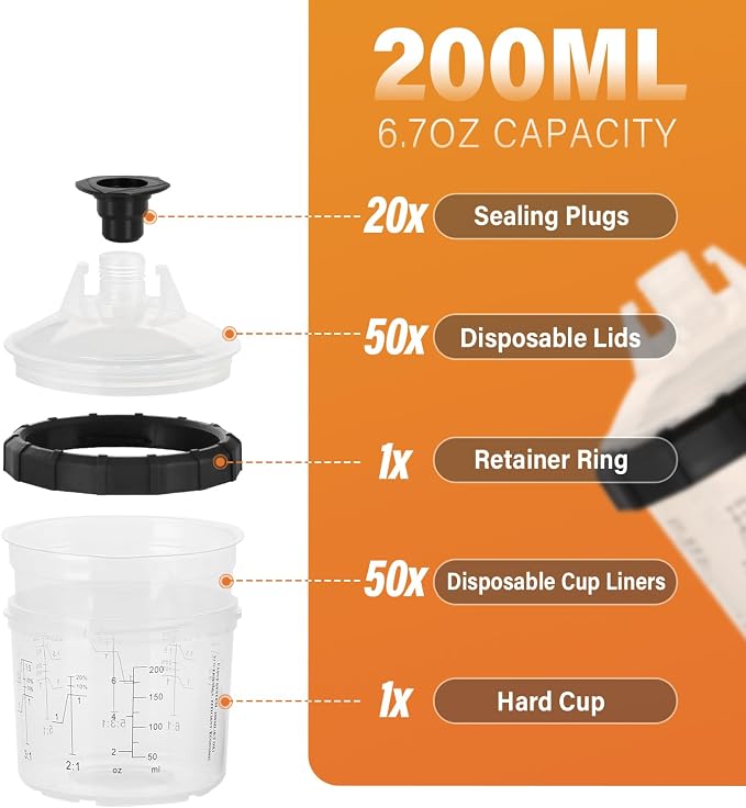 Disposable Paint Spary Gun Cups, Spray Paint Cup Kit - Image 2