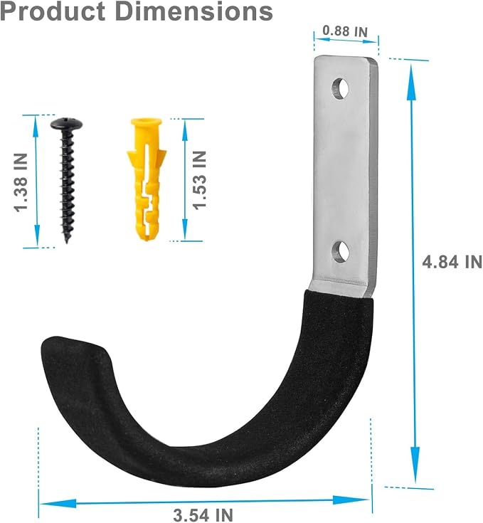 Garage Storage Ladder Hanger 2 Pcs, Upgraded Hose Hanging Hooks, Yard Tool - Image 5