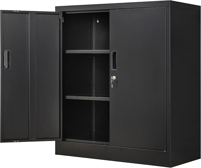 Metal Storage Cabinet, 36.2" H Locking Storage Cabinet by Wanfu