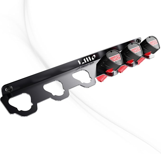 VAIIO Compatible Milwaukee M12 12V Battery Rack Holder, Wrought Iron Heavy Duty by VAIIO