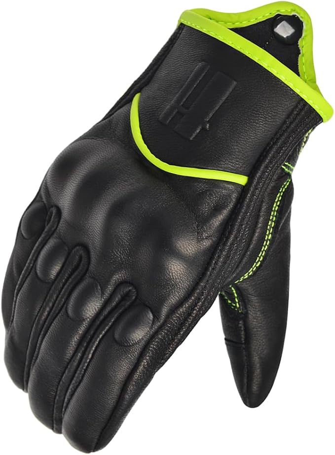 Harssidanzar Women's Motorcycle Gloves, Leather Motorcycle Gloves, Motorbike - Image 3
