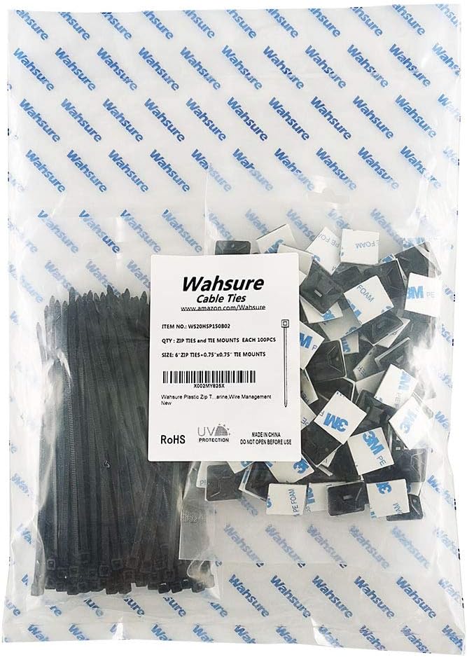Strong Self Adhesive Wire Clips Cable Zip Tie Mounts 3/4" - Image 7