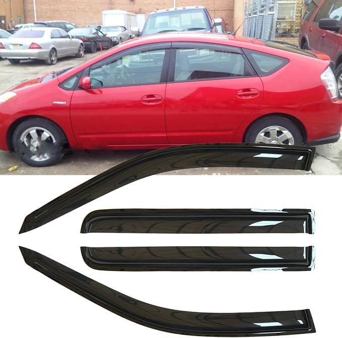 4pcs Original Shatterproof Rainproof Outside Mount Style Dark Smoke Sun Rain - Image 2