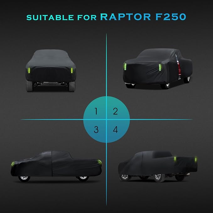 Car Cover Waterproof All Weather，Full Outdoor Pickup Truck Cover Rain UV - Image 8