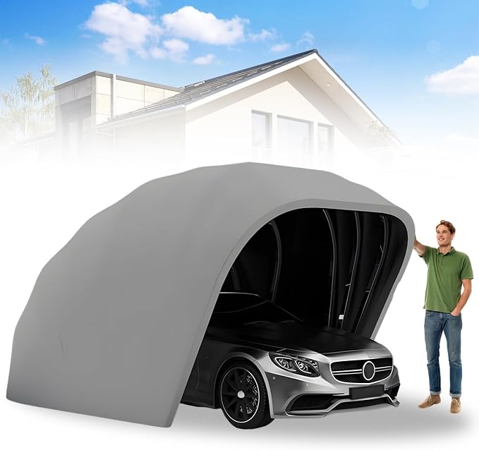 Heavy Duty Carport, Semi-Automatic Retractable Garage, Stainless Steel Folding by Unknown