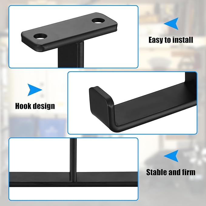 2 Pcs Overhead Garage Storage Hooks Racks, Heavy Duty Garage Bike Hooks - Image 4