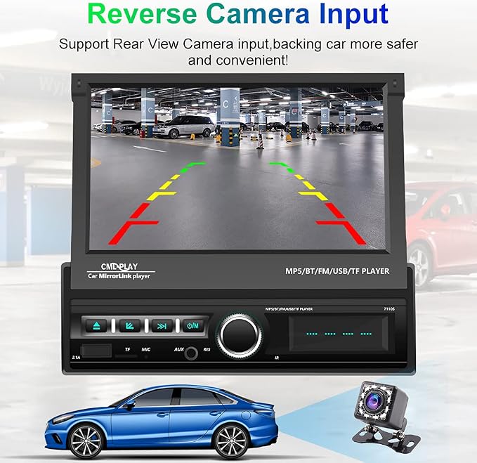 Hikity Single Din Touchscreen Car Stereo 7 Inch Touch Screen Car Radio - Image 4