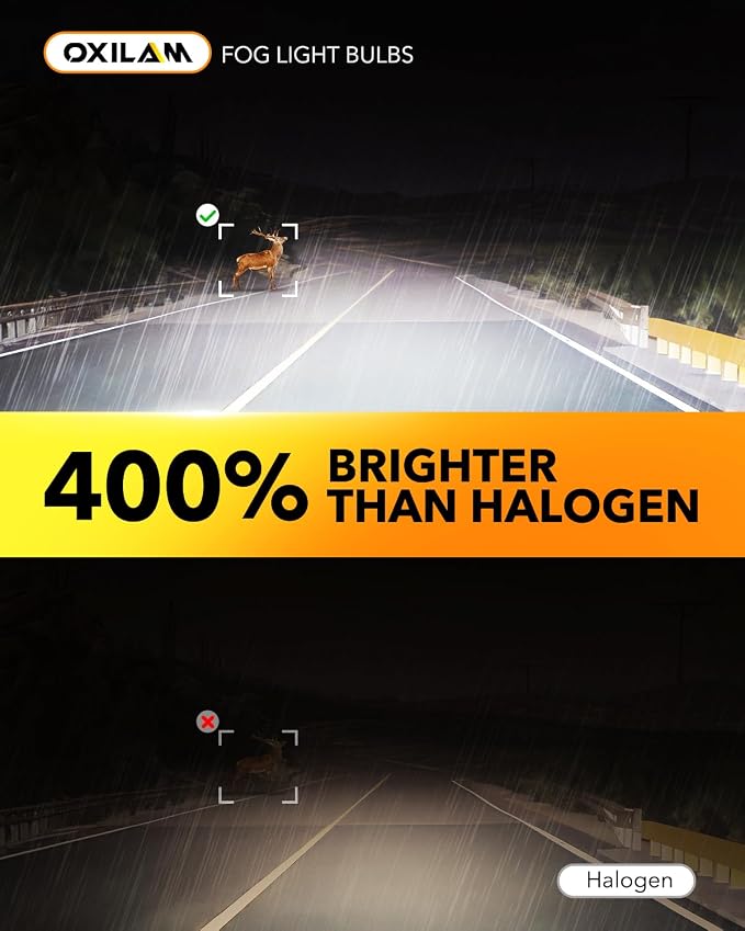 OXILAM H15 Daytime Running Light Bulb, 6500K Cool White 400% Brightness Halogen - Image 2