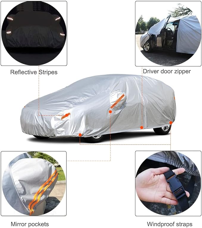 Kayme Hatchback Car Covers Waterproof All Weather, Sun Uv Rain Protection - Image 3