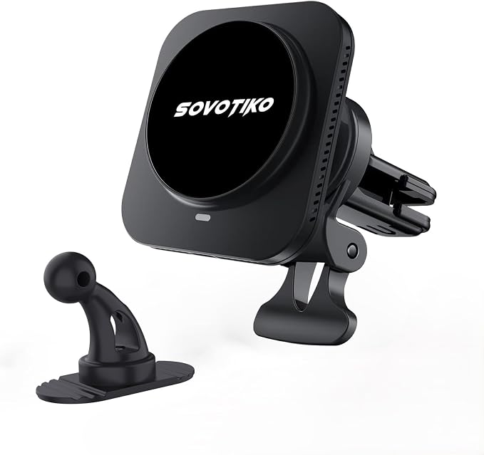 15W Magsafe Car Mount Charger, Magnetic Phone Holder by SOVOTIKO