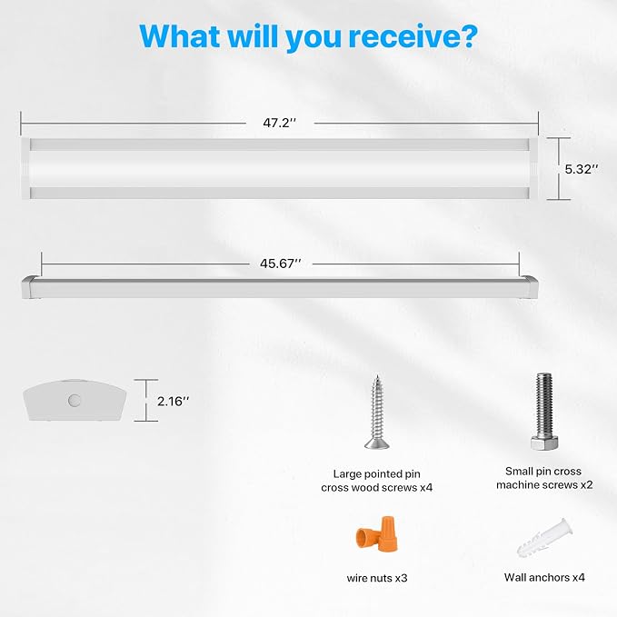 HYPERLITE 60W LED Wraparound Light 4 feet, 6600LM LED Shop Lights Fixture - Image 7