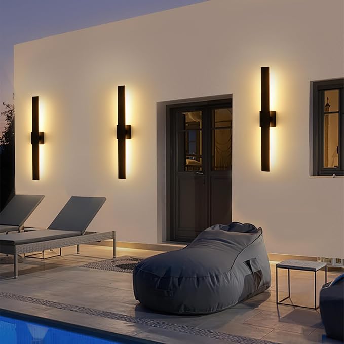 Black Modern LED Outdoor Wall Sconce 31.5" Long Outdoor Wall Lights Exterior - Image 4