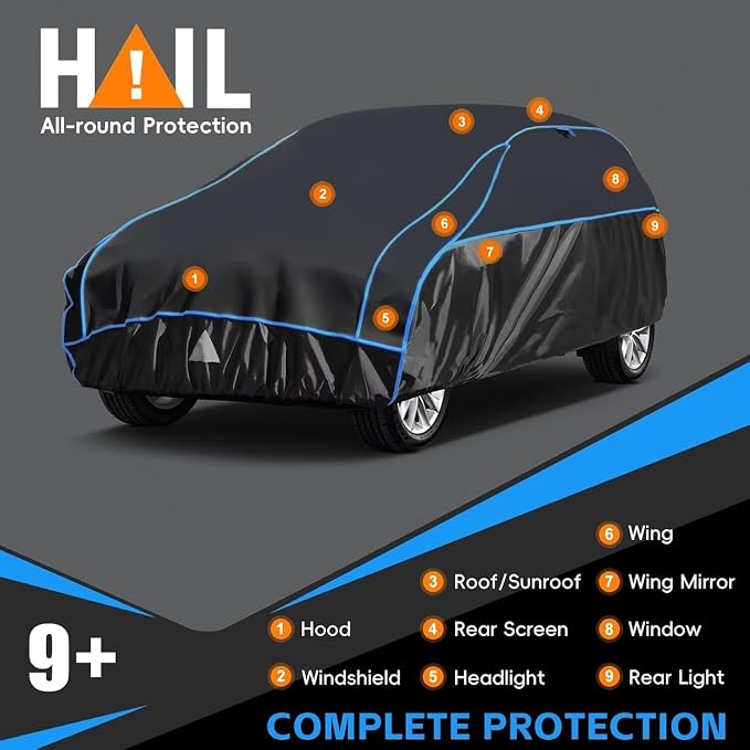 Hail Protector Car Cover for SUV, Anti Hail Car Covers Thick Multi-Layered EVA - Image 3
