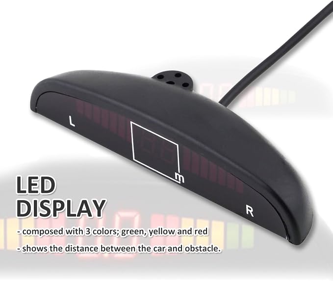 ZONETECh New 4 Parking Sensors LED Display Car Reverse Backup Radar System - Image 2