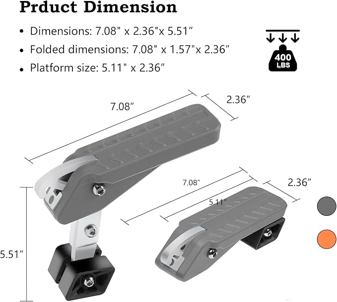 COWVIE Foldable Car Door Step Stand Pedal - Image 2