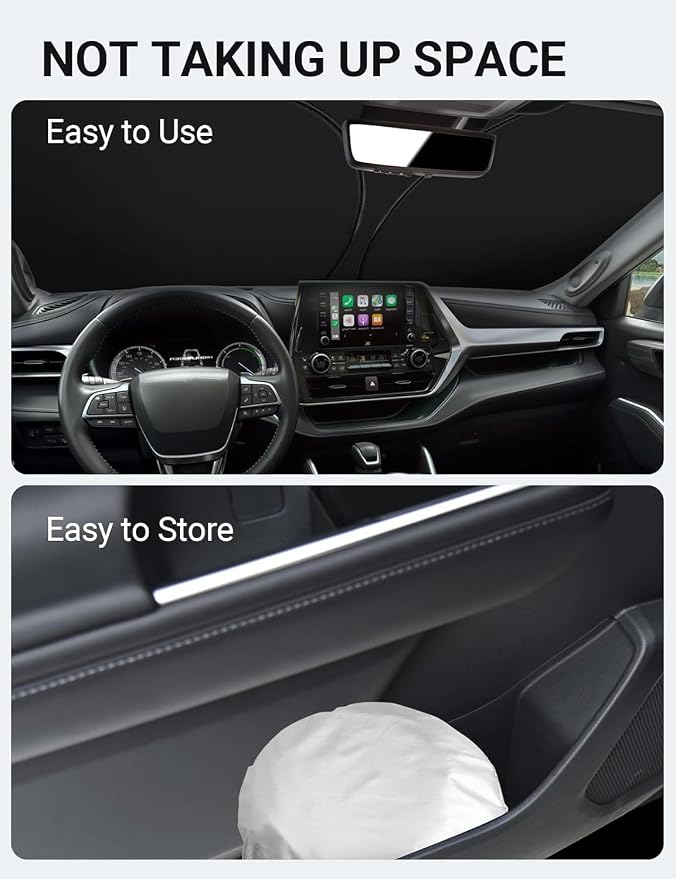 Proadsy for Toyota Highlander 2020-2024 2025 Windshield Sun Shade 4-Layer - Image 9