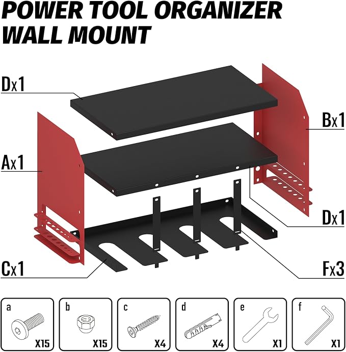 Power Tool Organizer Wall Mount, Utility Racks 3 Layers Storage Rack, Mini - Image 5