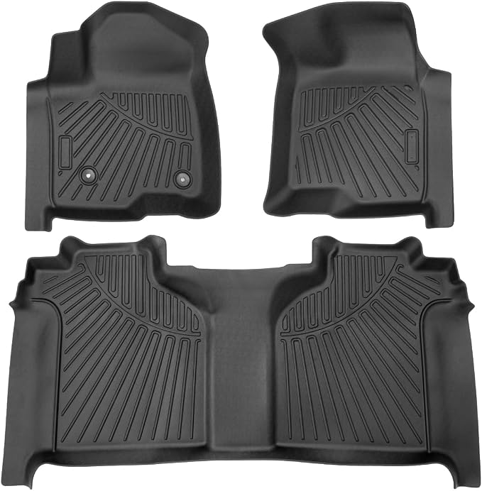 Powerty 3D Floor Mats for 2019-2025 Chevrolet Silverado 1500 & GMC Sierra 1500 - by Powerty