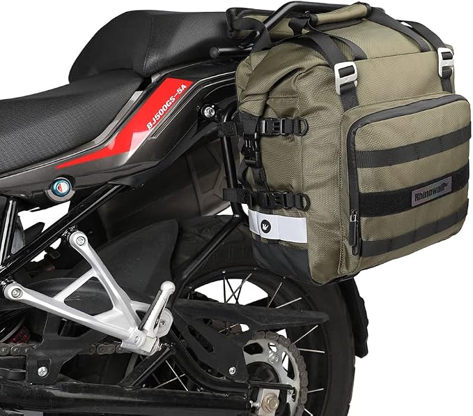 Rhinowalk Motorcycle Saddlebag Waterproof Motor Luggage Pack Quick Release by Rhinowalk