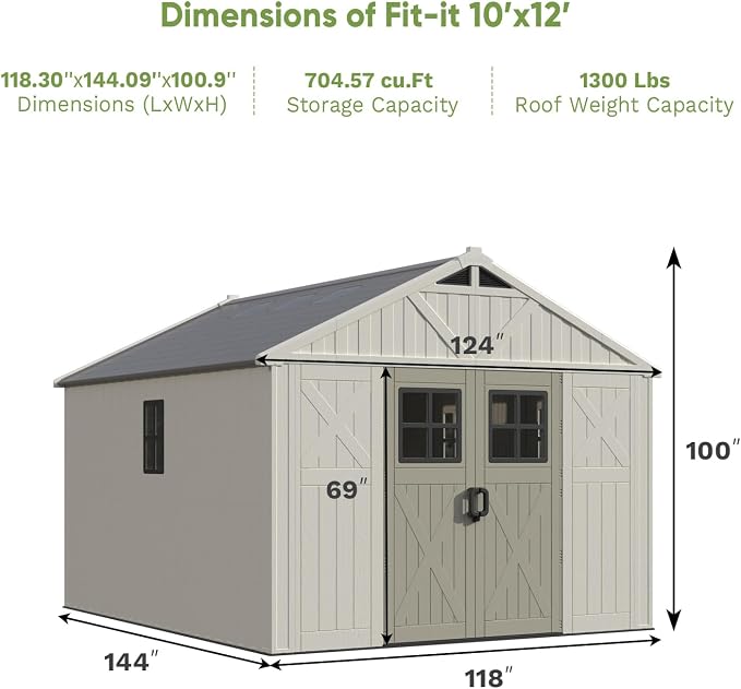 Patiowell 10x12 FT Outdoor Storage Shed - Image 5