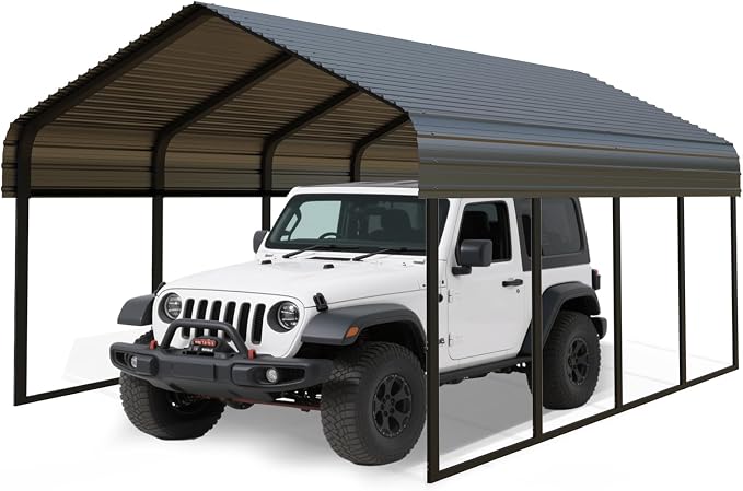 Heavy Duty Metal Carport 10x20 ft Galvanized Steel Carport Shelter by Unknown