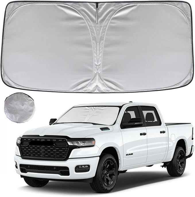 KAYZT Windshield Sun Shade for 2019-2025 2026 Dodge Ram 1500 CrewCab, MegaCab by KAYZT