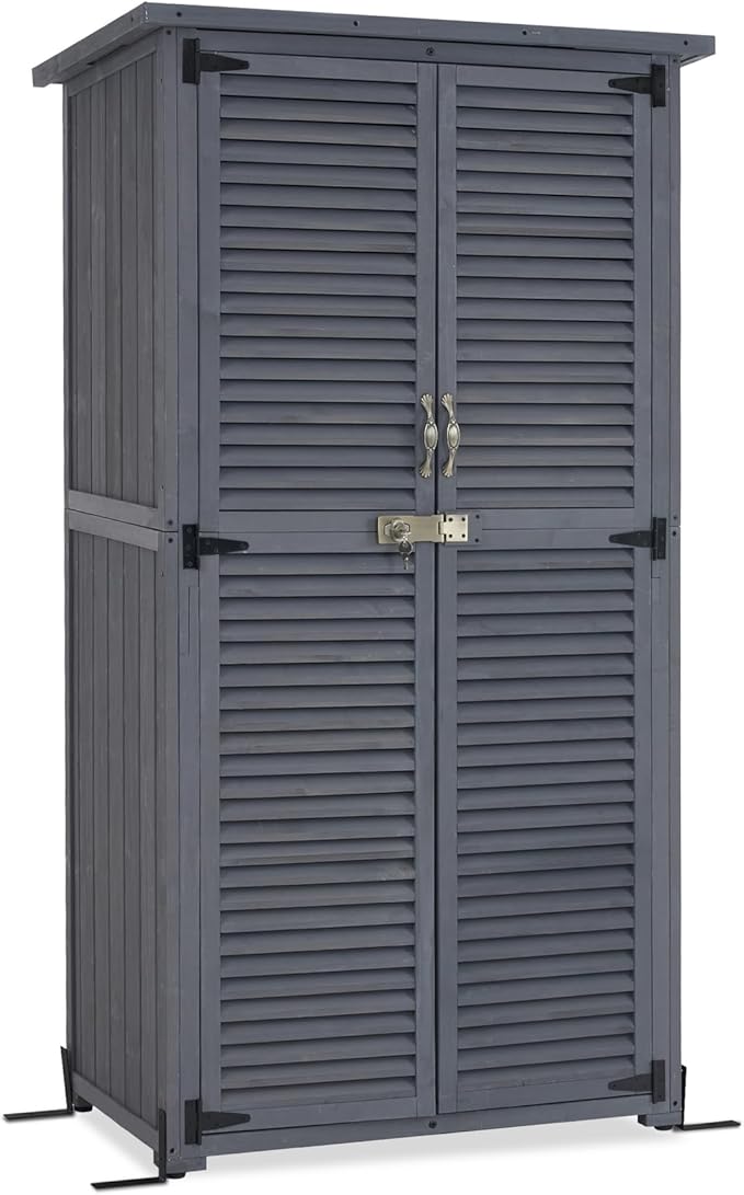 MCombo Outdoor Storage Cabinet, Wooden Storage Shed by MCombo