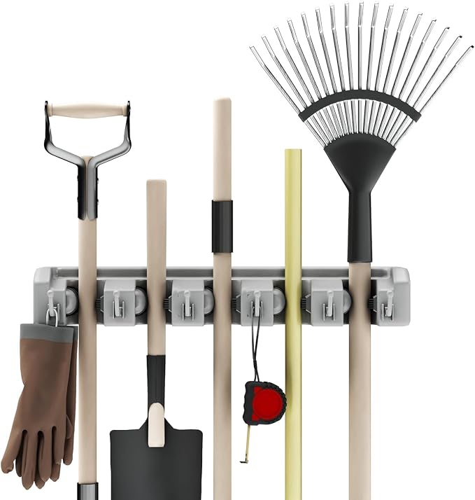 Wall Organizer with Adjustable Slots and Hooks by Stalwart