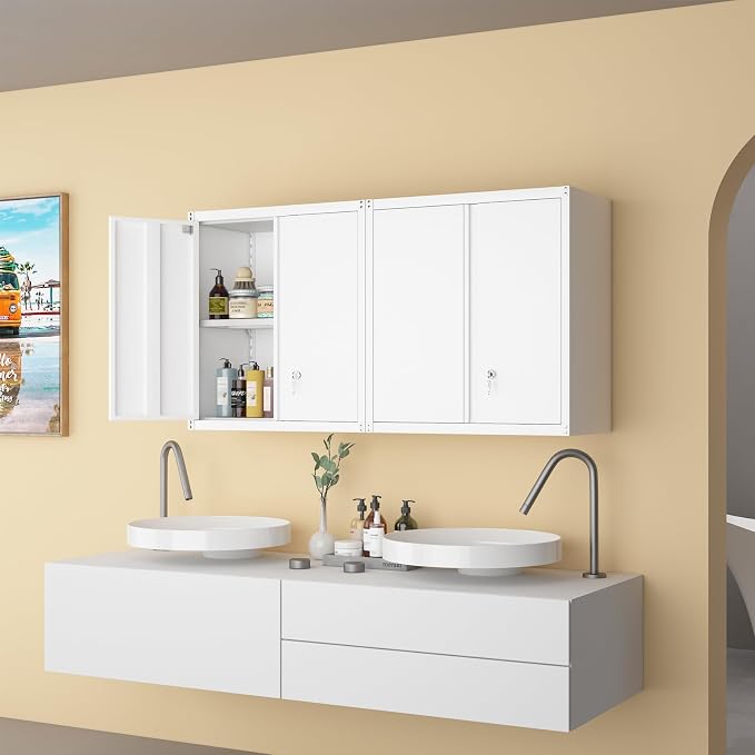 LUCYPAL Metal Wall Cabinet, Garage Storage Cabinets - Image 2